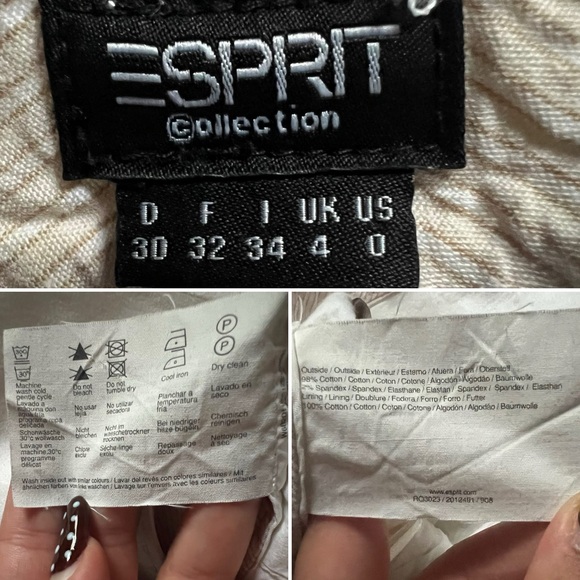 White Cotton Box Pleated Knee-Length High-Waist Modest Skirt Stitching Detail S - Picture 16 of 16